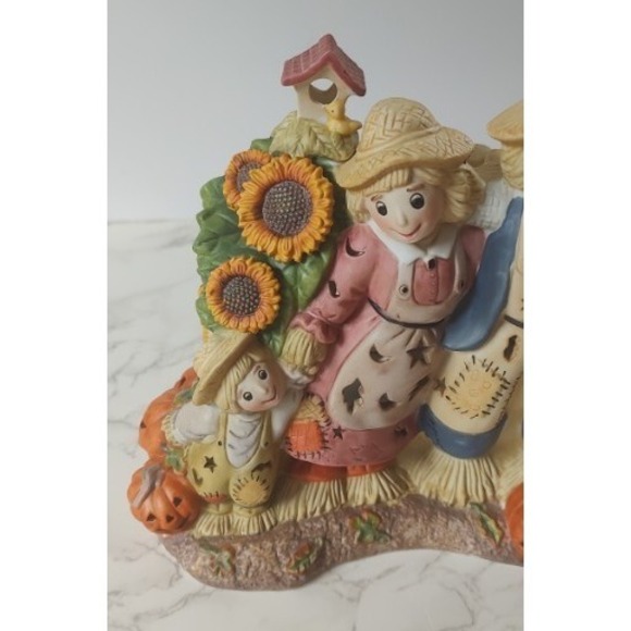 Partylite Scarecrow Family Tealight Holder Pumpkins Halloween Fall Decor P7323 - Picture 3 of 5